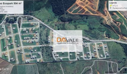 Terreno à venda, 504 m² por R$ 371.000,00 - Ecopark Boubon - Caçapava/SP