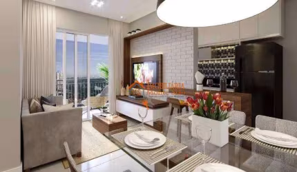 Apartamento com 2 dormitórios à venda, 47 m² por R$ 389.000,00 - Vila Augusta - Guarulhos/SP