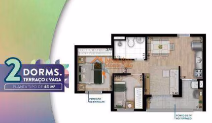 Apartamento com 2 dormitórios à venda, 43 m² por R$ 339.000,00 - Vila Augusta - Guarulhos/SP