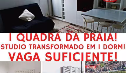 1 QUADRA da PRAIA - Studio à venda - José Menino - Santos/SP