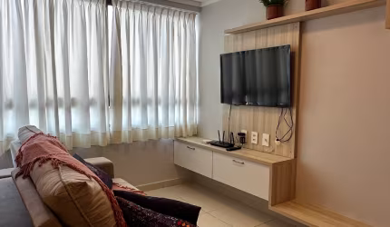 Apartamento mobiliado 2 quartos elevador e lazer