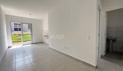 Casa nova no condomínio Garden RNI, com 02 dormitórios, 01 vaga, portaria e lazer completo.