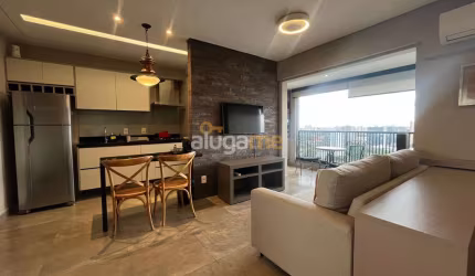 Apartamento flat mobiliado no Unique Residence, com 1 dormitório e sacada gourmet.