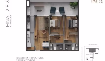 Cobertura plana face norte 2 suítes  e 2 vagas com vista definitiva para o mar