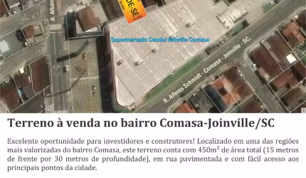 TERRENO  À VENDA 15 X 30 BAIRRO COMASA