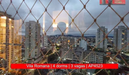 Apartamento de 126m², 4 quartos, 3 vagas, R. Coriolano, 1642 - Vila Romana, Ed. Neo Milano