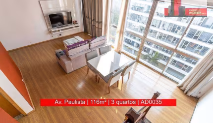 Apartamento duplex, 116 m², 3 dorms, sem vaga, Av. Paulista, 2584 - Bela Vista, Edifício Anchieta