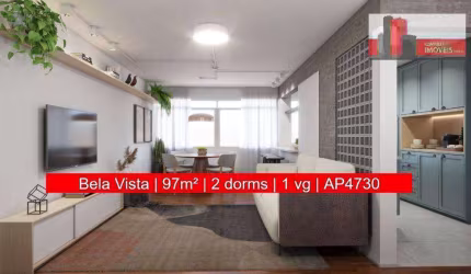 Apartamento de 2 quartos, 1 vaga, 97m², Rua Arthur Prado, 538 - Bela Vista, Ed. Ischia