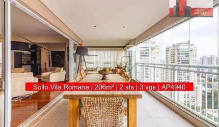 Apartamento R. Fábia, 517 - Vila Romana, 206m², 2 sts, 3 vgs, carro elétrico, Ed. Sollo