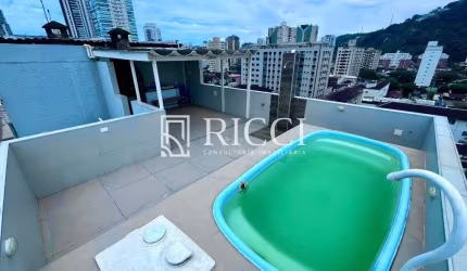 oportunidade: Cobertura triplex de 3 quartos no Campo Grande, Santos-SP, com 2 vagas de garagem!