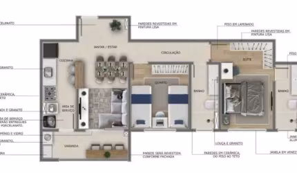 Apartamento LANÇAMENTO 2 dormitorios 1 suites  para venda  em Sorocaba no bairro Campolim