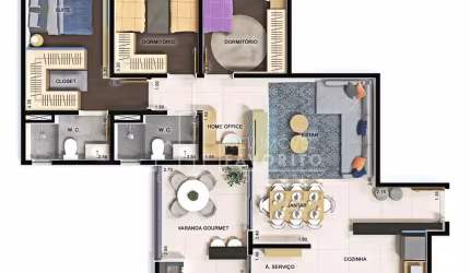 Apartamento à venda no Altos da Avenida, 3 quartos  1 suíte , 2 vagas, Jundiaí-SP