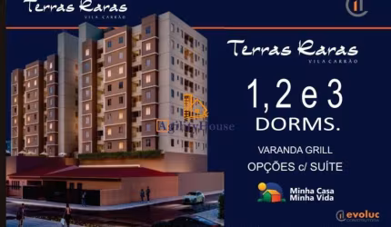 Lançamento Vila Carrão 1,2 e 3 Dormitórios - Todos com Varanda - Opção com Suite