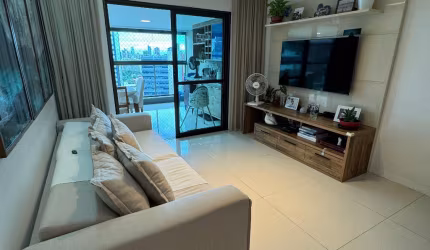 Apartamento à Venda com 3 suítes com closet,130 m2, varandão gourmet com fechamento em Reiki, 2 vagas