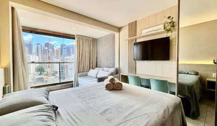 Barra Premium - Studio Mobiliado à Venda - 24 m² - Armários planejados - Piscina - Academia