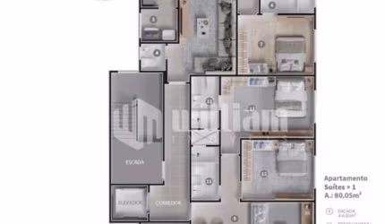 Apartamento com 2 quartos à venda no Souza Cruz, Brusque , 80 m2 por R$ 550.000