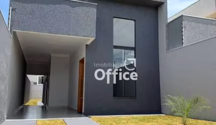 Casa com 3 quartos, jardim e pé direito duplo  à venda, lote 189 m² por R$ 375.000 - Residencial Cerejeiras - Anápolis/GO