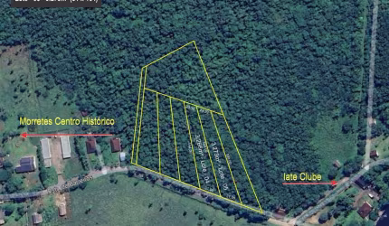 Terreno com 3.250 metros em Barreiros com frente para rodovia e próximo Iate Clube de Morretes