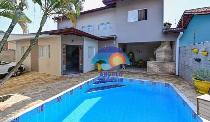 Sobrado lado praia com 4 dormitórios à venda, 201 m² por R$ 850.000 - Jardim Mar E Sol - Peruíbe/SP