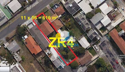 Terreno ZR4 com 616 m² sendo 11 x 56 m no Santa Cândida divisa do Boa Vista