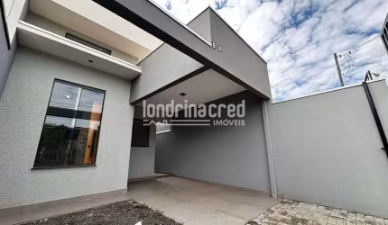 Casa com 2 quartos (1 suíte com sacada), área gourmet e garagem coberta na região oeste de Londrina