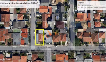 Terreno de esquina à venda, 288 m² no bairro Jardim das Américas