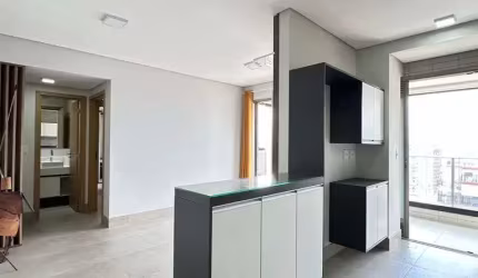 Apartamento com 1 dormitório com aranda gourmet e lazer completo em Santos-SP.