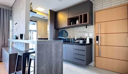 Apartamento 1 dormitório com suíte e varanda gourmet