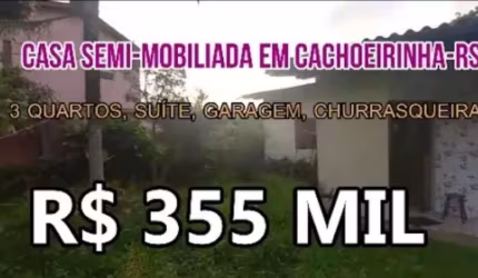 [96691]  CASA SEMI MOBILIADA COM TRÊS QUARTOS E SUÍTE EM CACHOEIRINHA PRÓXIMA DE CANOAS