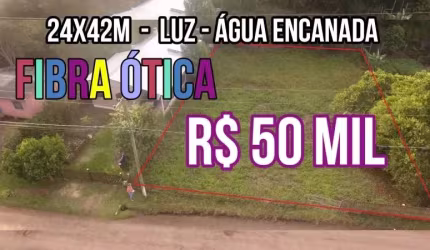 116338 CHACRINHA TERRENO RURAL COM LUZ, FIBRA ÓTICA E ÁGUA ENCANADA TERRENO 24X42M