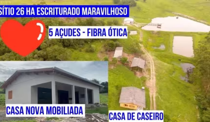 [85527] SÍTIO COM CINCO AÇUDES E FIBRA ÓTICA EM SANTO ANTÔNIO DA PATRULHA COM 26 HECTARES