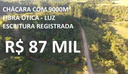 113906 CHÁCARA EM CAMPESTRE  ESCRITURA REGISTRADA INDIVIDUAL 9000M² COM LUZ E FIBRA ÓTICA