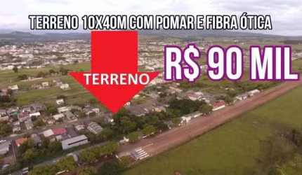 113756 - TERRENO COM POMAR FIBRA ÓTICA, RUA PAVIMENTADA, POMAR, EM SANTO ANTÔNIO  10X40M