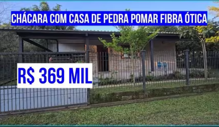 [111312]CHÁCARA COM CASA DE PEDRA DOIS QUARTOS, POMAR, RIACHO E FIBRA ÓTICA EM STO ANT DA PATRULHA
