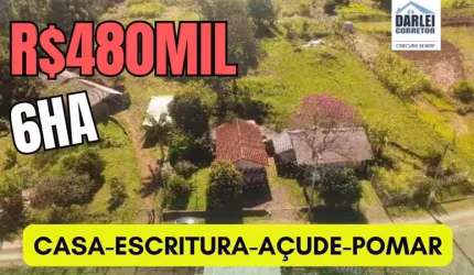 [121735] CHÁCARA EM SANTO ANT DA PATRULHA 6 HA ESCRITURA CASA GALPÃO POMAR AÇUDE FIBRA ÓTICA