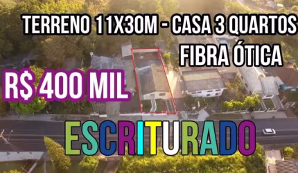 116520 CASA EM SANTO ANTÔNIO DA PATRULHA 3 QUARTOS ESCRITURADA TERRENO 11X30M FIBRA ÓTICA