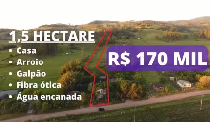 CHÁCARA COM CASA, ARROIO, ÁGUA ENCANADA E INTERNET FIBRA ÓTICA EM SANTO ATÔNIO DA PATRULHA