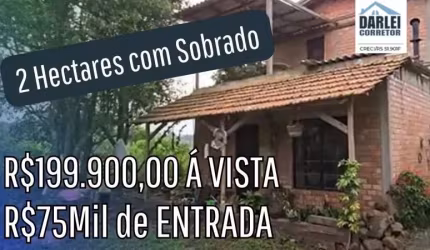 [117410] CHÁCARA EM SANTO ANTÔNIO DA PATRULHA,COM SOBRADO NOVO, LUZ, FIBRA ÓTICA ÁGUA,2 HA