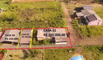124847 TERRENO COM 3 CASAS EM GLORINHA, ÁGUA ENCANADA, FIBRA ÓTICA, ÓTIMA LOCALIZAÇÃO