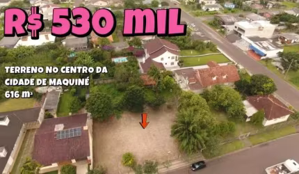 113917 - TERRENO COMERCIAL OU RESIDENCIAL NO CENTRO DE MAQUINÉ RS COM 616M²