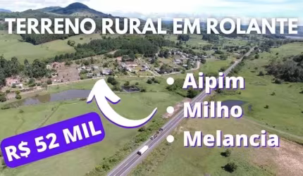 TERRENO RURAL COM BELA VISTA, CASA DE MADERIA, INTERNET FIBRA ÓTICA E POÇO EM ROLANTE
