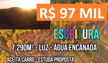 117291 CHÁCARA ESCRIT ROLANTE COM LUZ, ÁGUA ENCANADA, VISTA PANORÂMICA, LINDO POR DO SOL