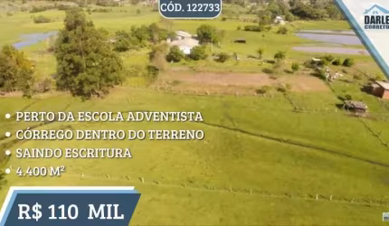 [122733] CHÁCARA  ROLANTE  FAZENDA PASSOS PLANA COM RIACHO LUZ, FIBRA ÓTICA E POÇO ARTESIANO