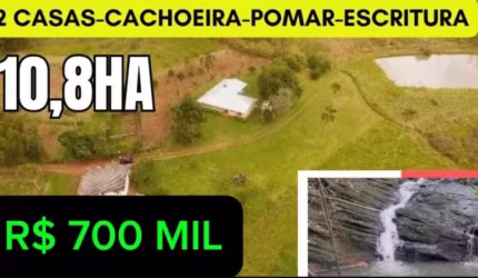 122348 CHÁCARA EM TAQUARA RS 10,8 HA ESCRIT 2 CASAS POMAR CAMPO RIACHO E CACHOEIRA