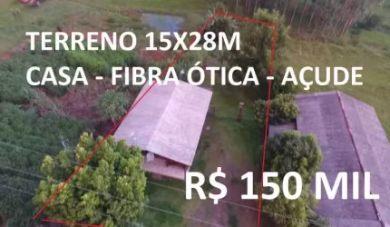 CHÁCRINHA OU TERRENO RURAL 15X28M CASA 2 QUARTOS, AÇUDE, POMAR, FIBRA ÓTICA, ÉGUA ENCANADA