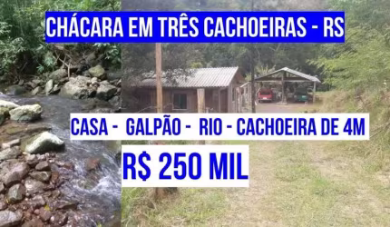 123510 CHÁCARA EM TRÊS FORQUILHAS COM CASA, GALPÃO, RIO, CASCATA 4 M, TERRA FÉRTIL