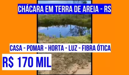 124809 CHACRINHA EM TERRA DE AREIA COM CASA NOVA 2 QUARTOS, LUZ , FIBRA ÓTICA,  A 600M DA BR 101
