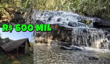[562]CHÁCARA EM OSÓRIO NO MORRO DA BORRÚSIA, COM 6 CACHOEIRAS, COM CABANA, MATA NATIVA