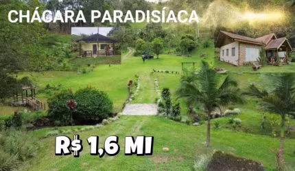 [626] SÍTIO COM 6,1 HECTARES, CACHOEIRA, TRÊS AÇUDES, POMAR, VERTENTE, QUIOSQUE, CASA, GALPÃO SOCIAL E MUITO MAIS