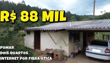 [754] MINI CHACRINHA NO EVARISTO, 300M² COM CASA, POMAR E INTERMET POR FIBRA ÓTICA